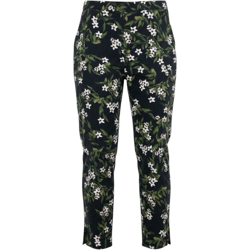Marine Layer Floral Ankle Pants Black Jasmine Print Elastic Waist Trousers L